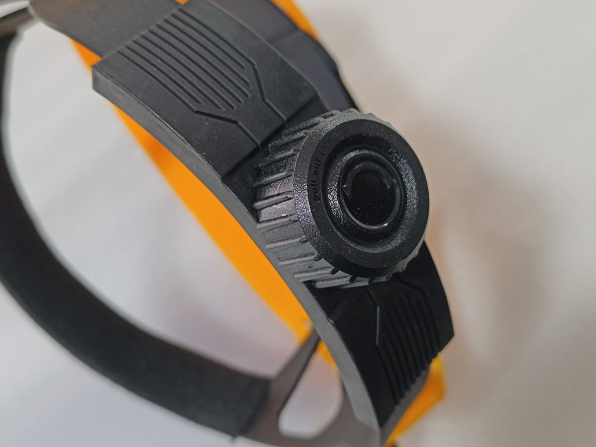 Pantalla protectora amoladora detalle ajuste arnes