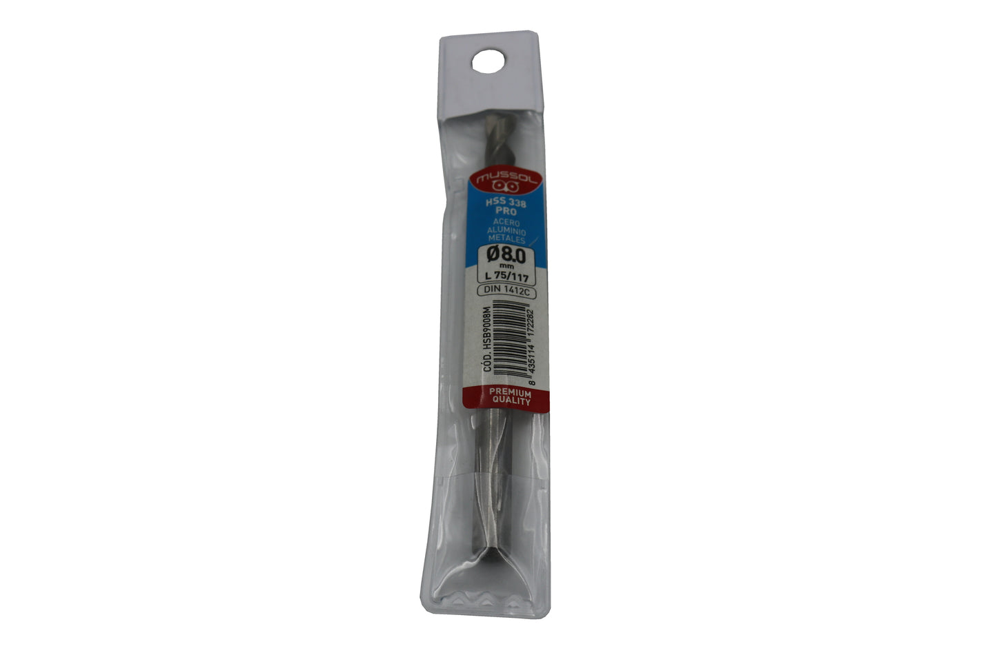 Broca HSS338 Acero 8 vista frontal