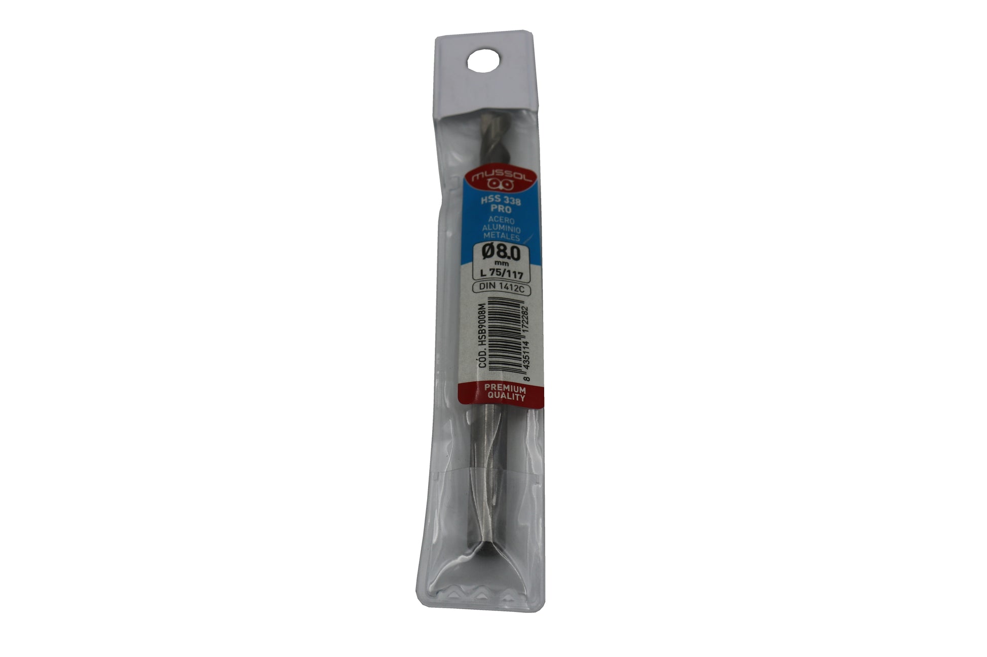 Broca HSS338 Acero 8 vista frontal